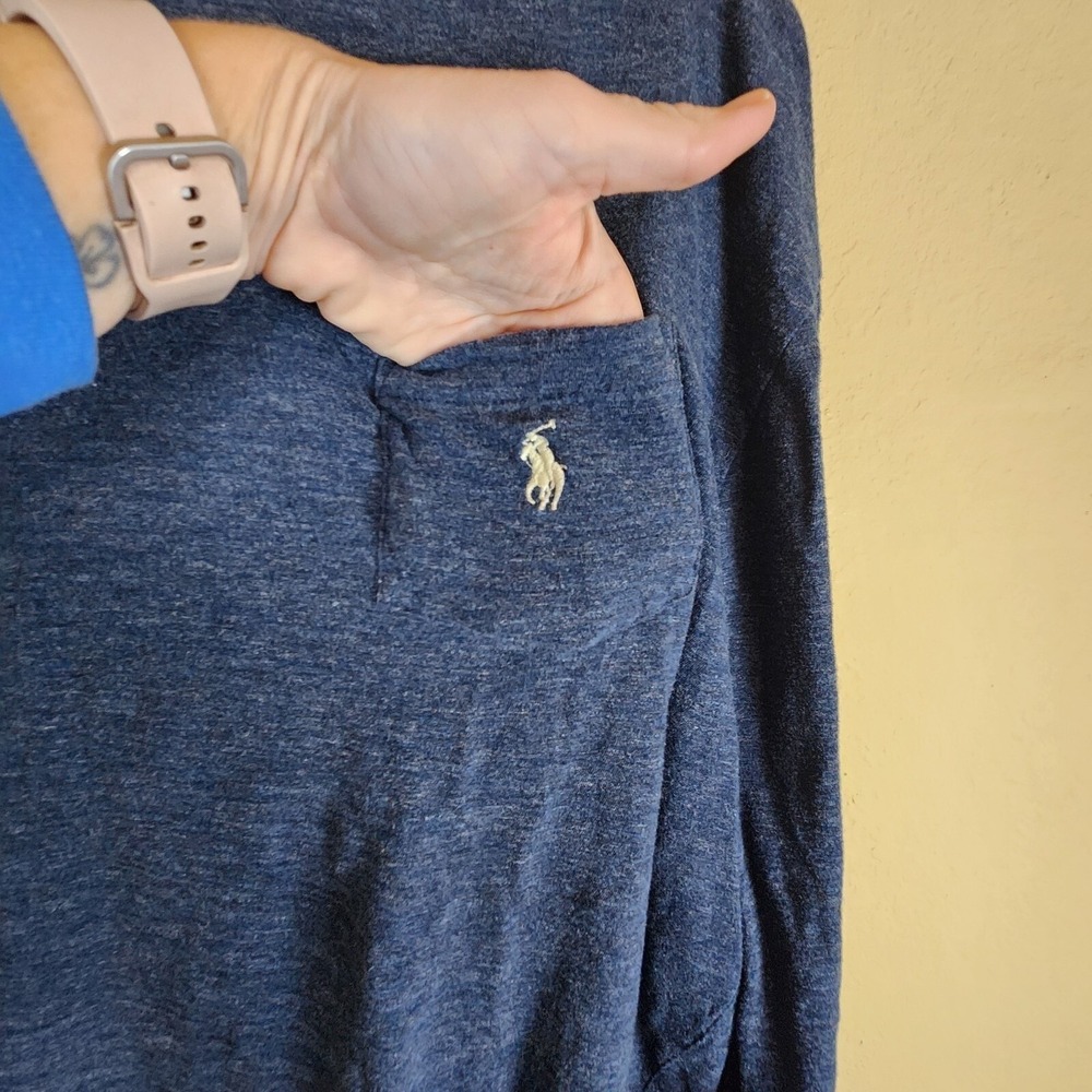 Polo Ralph Lauren Mens XL Classic Fit Long Sleeve Pocket T-Shirt Heather Navy - Picture 2 of 9